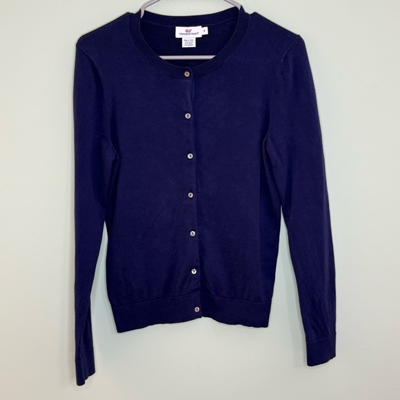 Vineyard Vines navy blue button down cardigan women’s size S layering classic - Picture 2 of 9